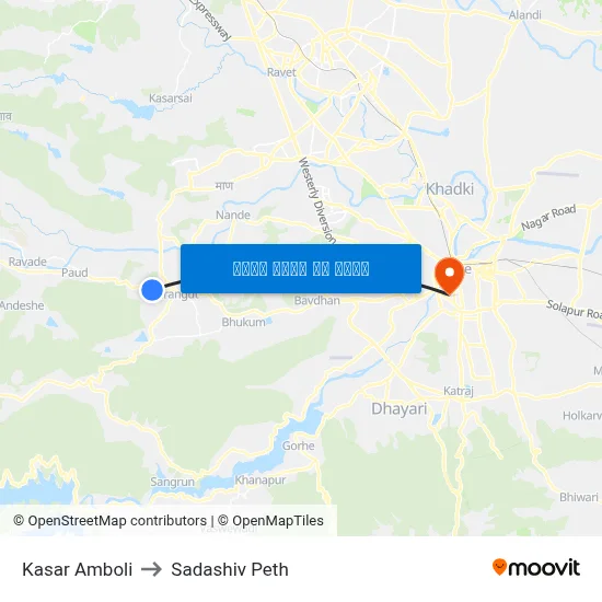 कसर अंबोली to सदाशिव पेठ map