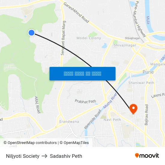 नीलज्योति सोसाइटी to सदाशिव पेठ map