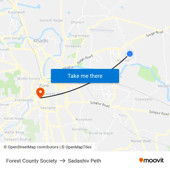 फॉरेस्ट काउंटी सोसायटी to सदाशिव पेठ map