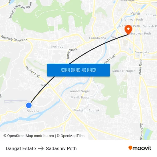 डांगट एस्टेट to सदाशिव पेठ map