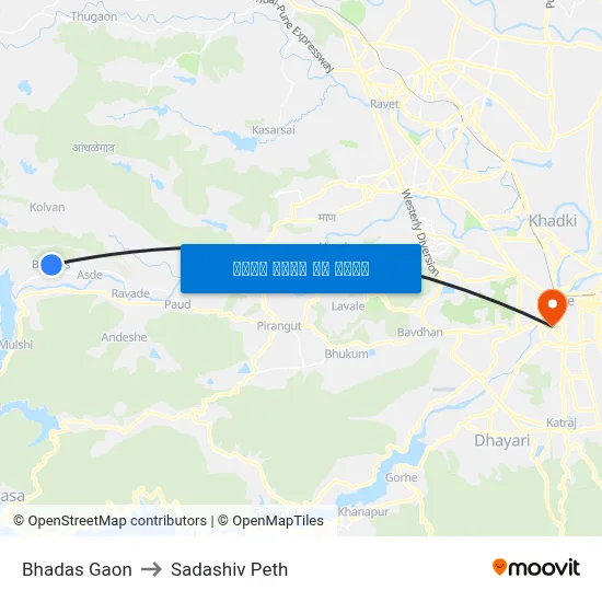 भडस गांव to सदाशिव पेठ map