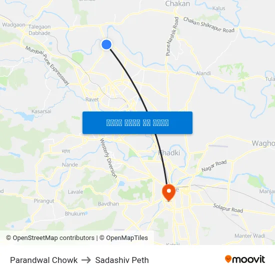 परांडवल चौक to सदाशिव पेठ map
