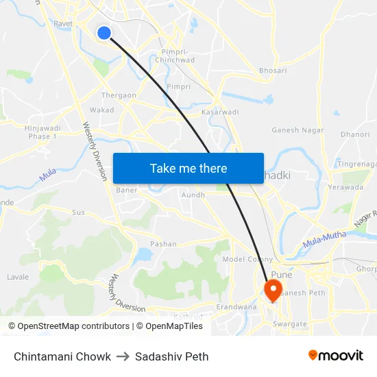 Chintamani Chowk to Sadashiv Peth map