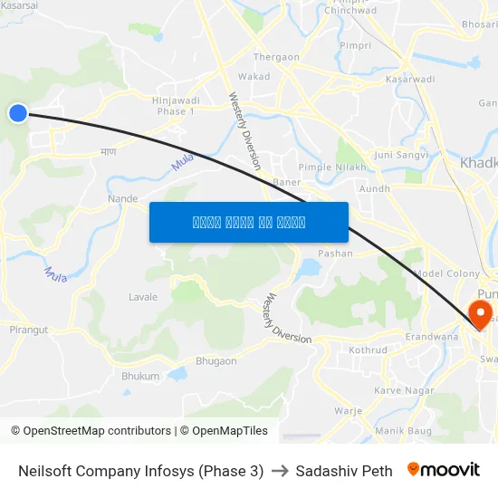 Neilsoft Company Infosys (Phase 3) to Sadashiv Peth map