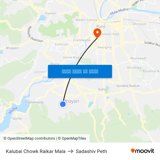 कालुबाई चौक रायकर माला to सदाशिव पेठ map