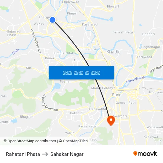 रहाटनी फाटा to सहकार नगर map