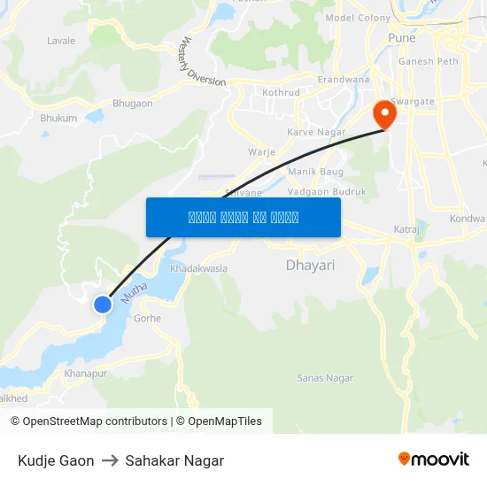 कुडजे गाँव to सहकार नगर map