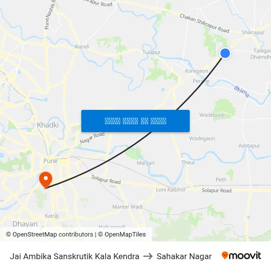 जय अंबिका सांस्कृतिक कला केंद्र to सहकार नगर map