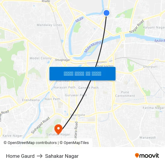 होम गार्ड to सहकार नगर map