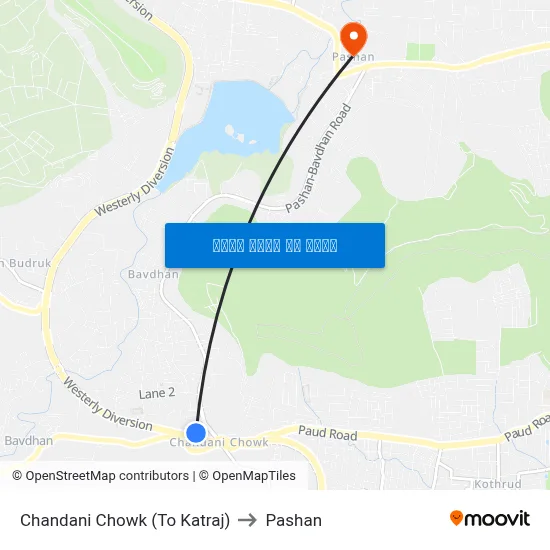 चंदनी चौक (टू कात्रज) to पाषाण map