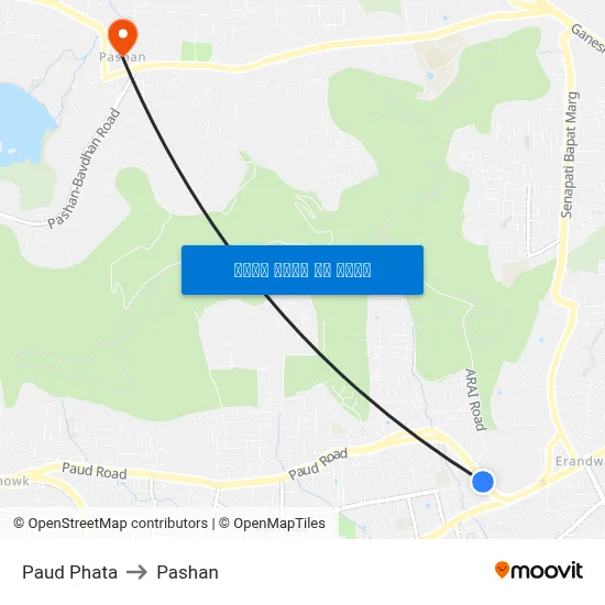 पौड़ फाटा to पाषाण map