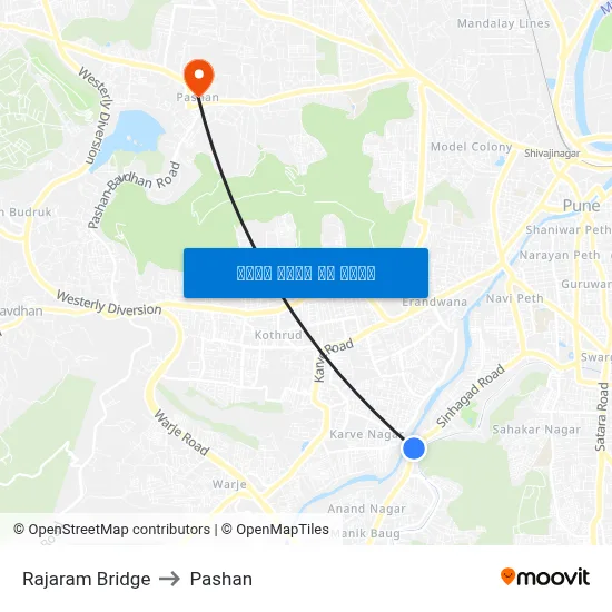 राजाराम पुल to पाषाण map
