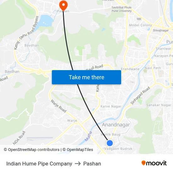 इंडियन ह्यूम पाइप कंपनी to पाषाण map