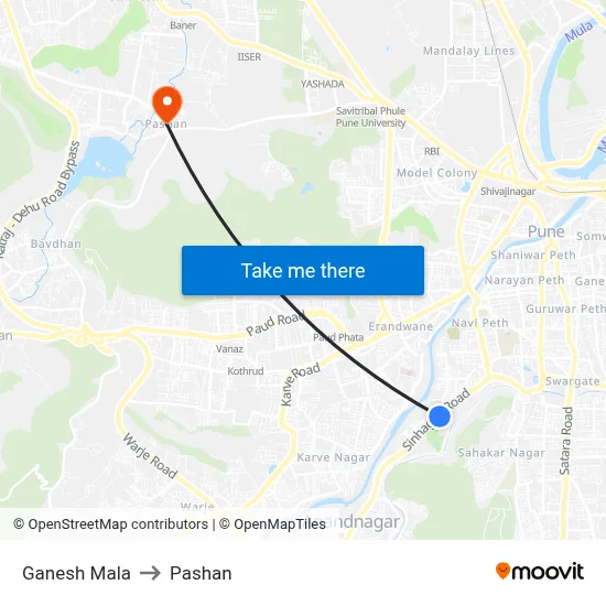 गणेश माला to पाषाण map