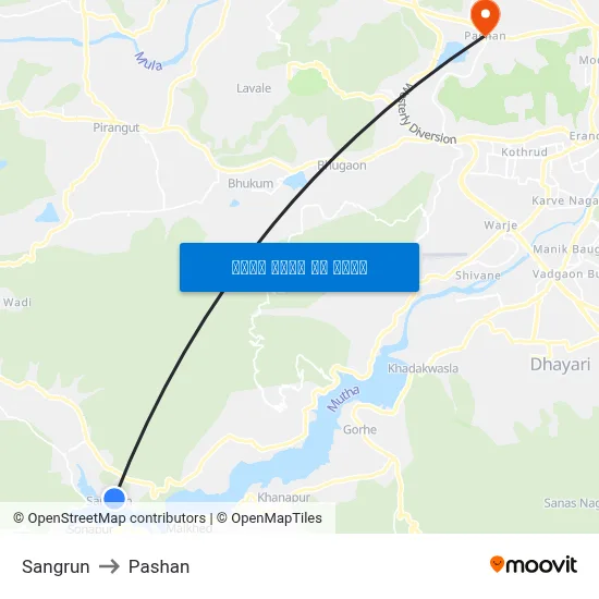 संग्रुन to पाषाण map