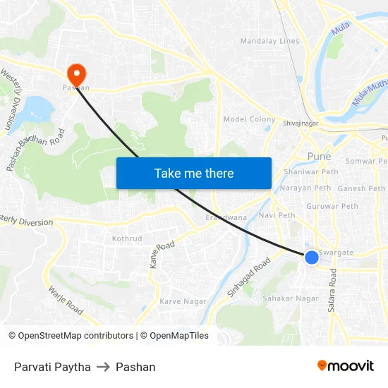 Parvati Paytha to Pashan map