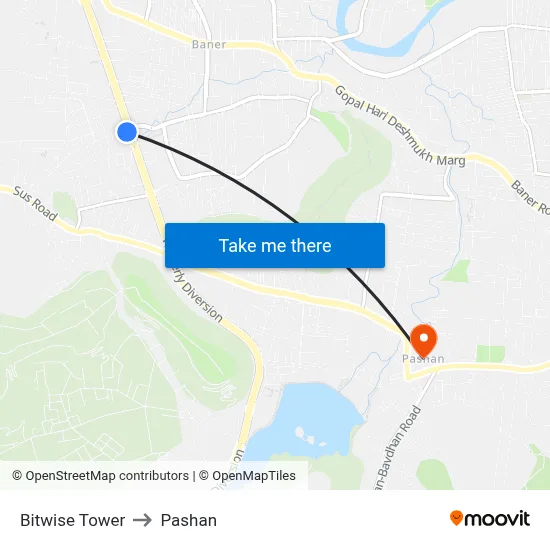 Bitwise Tower to Pashan map