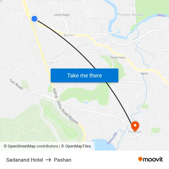 सदानंद होटल to पाषाण map