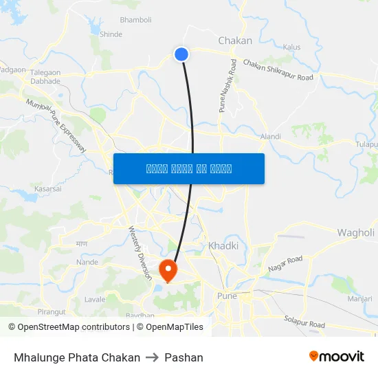 म्हालुंगे फाटा चाकण to पाषाण map