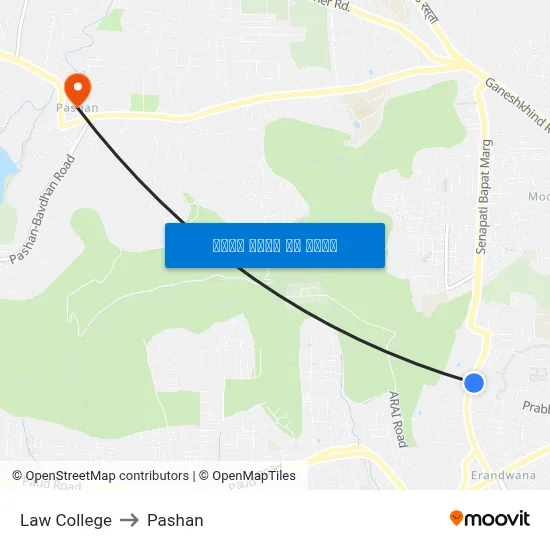 लॉ कॉलेज to पाषाण map