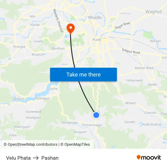 Velu Phata to Pashan map