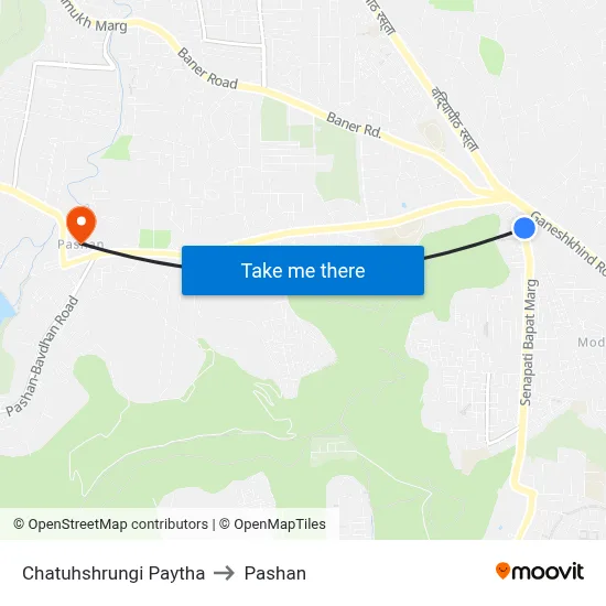 Chatuhshrungi Paytha to Pashan map