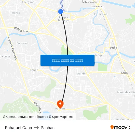 Rahatani Gaon to Pashan map