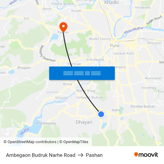 अंबेगाव बुद्रुक नरहे रोड to पाषाण map