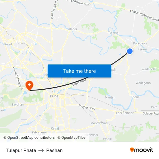 Tulapur Phata to Pashan map
