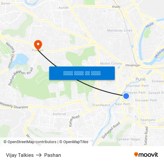 विजय टॉकीज to पाषाण map