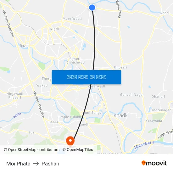 मोई फाटा to पाषाण map