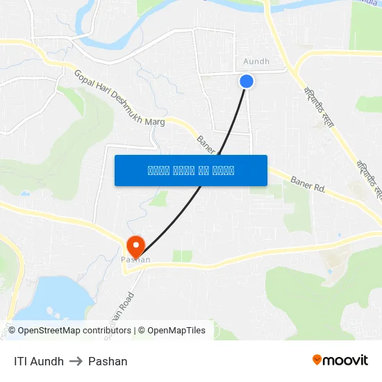 आईटीआई औंध to पाषाण map