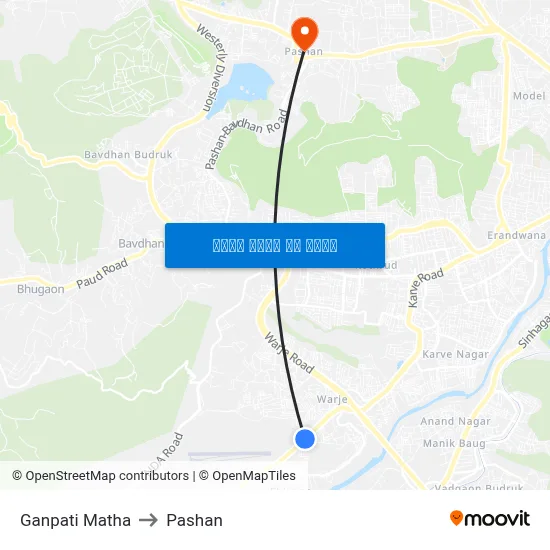 गणपति माथा to पाषाण map