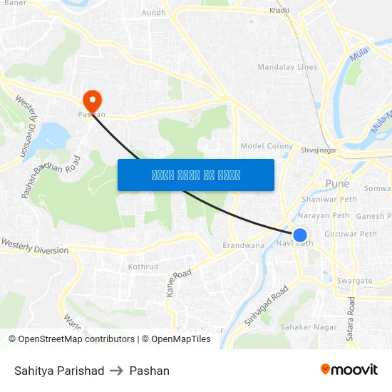 साहित्य परिषद to पाषाण map