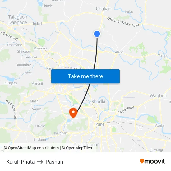 कुरुली फाटा to पाषाण map