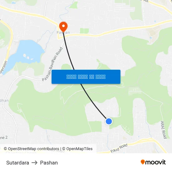 सुतारदरा to पाषाण map