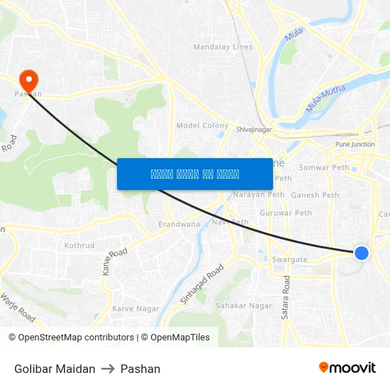 गोलीबार मैदान to पाषाण map
