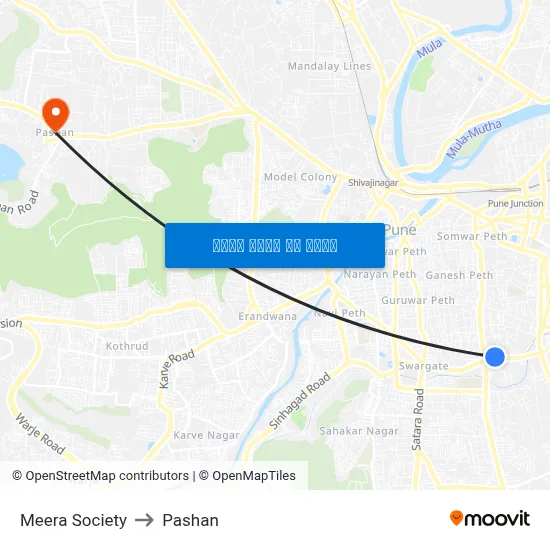 मीरा सोसाइटी to पाषाण map
