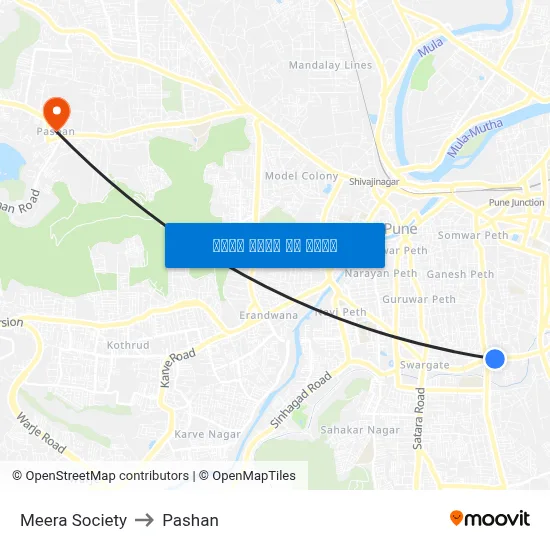 मीरा सोसाइटी to पाषाण map