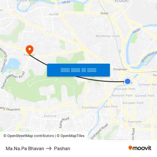 म.न.पा. भवन to पाषाण map