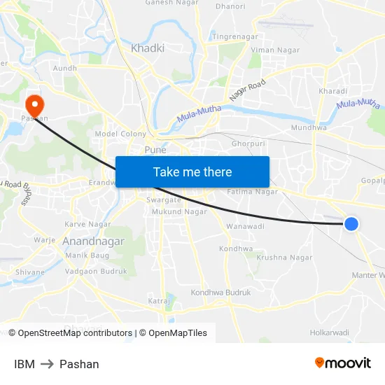 आईबीएम to पाषाण map