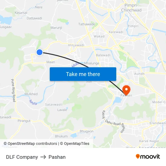 डीएलएफ कंपनी to पाषाण map