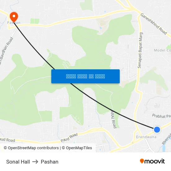 सोनल हॉल to पाषाण map