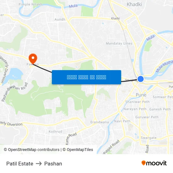 पाटिल एस्टेट to पाषाण map