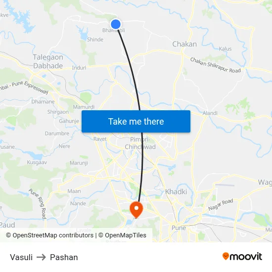 वासुली to पाषाण map