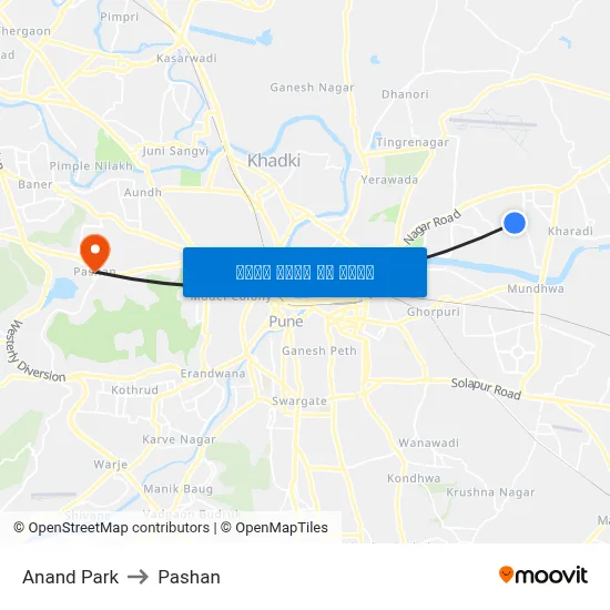 आनंद पार्क to पाषाण map