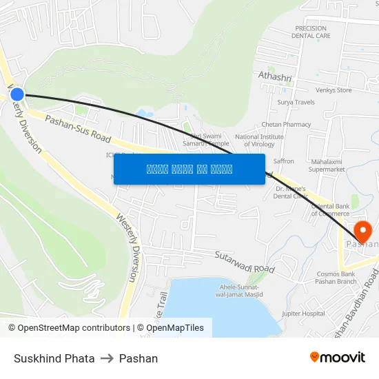 सुसखिंद फाटा to पाषाण map