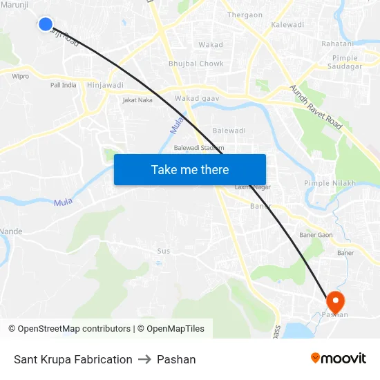 संत कृपा फैब्रिकेशन to पाषाण map