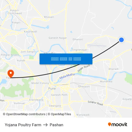 योजना पोल्ट्री फार्म to पाषाण map