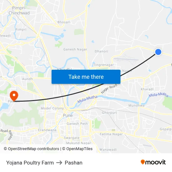 योजना पोल्ट्री फार्म to पाषाण map